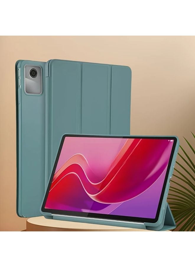 غلاف Lenovo Tab M11 2025، اللون الأخضر الداكن الليلي، واقي من مادة TPU، قشرة ثلاثية الطيات - Image 4